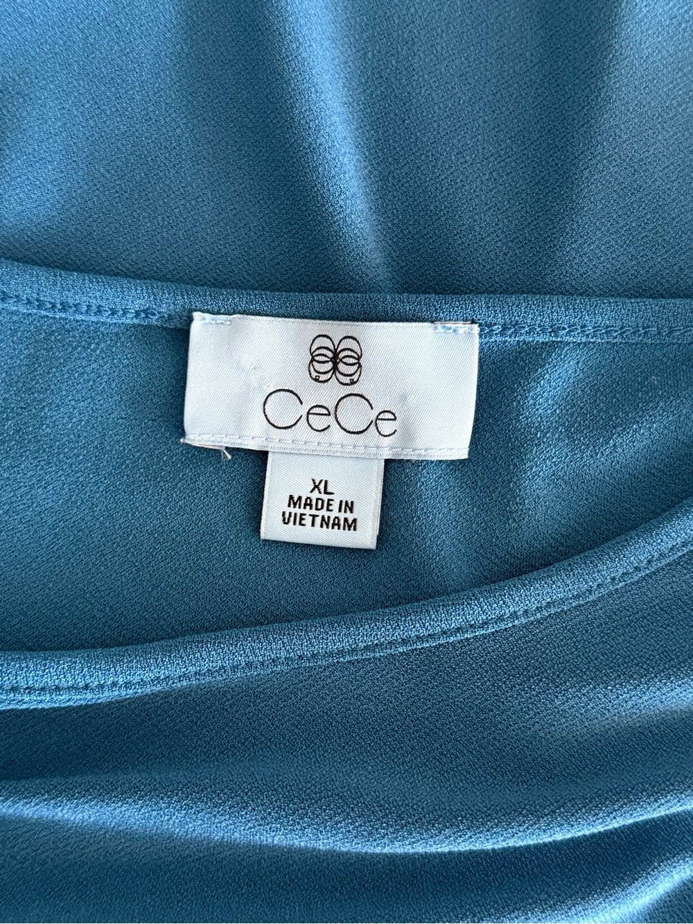 CeCe Blue/Teal Ruffle-Hem Stretchy Blouse XL - Picture 5 of 9